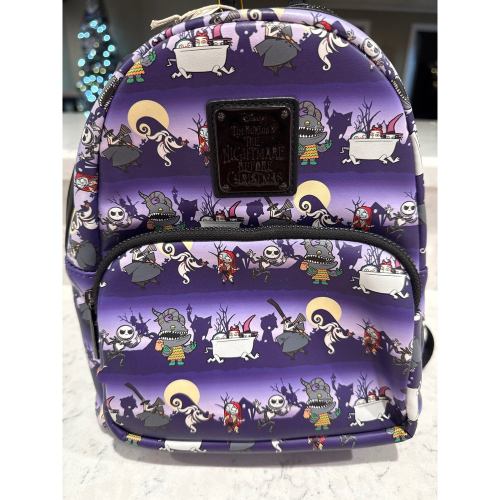 Disney Loungefly Nightmare Before Christmas Backpack Purple Jack Skellington‎
